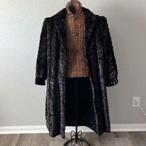 Luxurious full length Brown mink Fur Coat mobwife old money lux maximalist